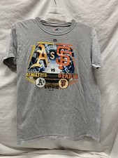 Oakland Athletics VS San Francisco Giants Majestic Gray T-Shirt Size L