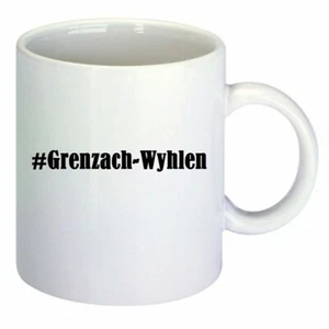 Kaffeetasse #Grenzach-Wyhlen Hashtag Raute Keramik Höhe 9,5cm in Weiß - Bild 1 von 1