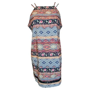 Hearts & Bows Womens Aztec Mini Summer Dress Size UK 14 Adjustable Double Strap - Picture 1 of 10
