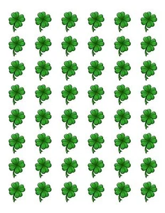 48 SHAMROCK CLOVER ST PATRICKS DAY ENVELOPE SEALS LABELS STICKERS 1.2" ROUND - Picture 1 of 1