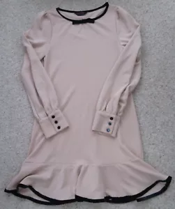 MISS SELFRIDGE STUNNING SMOOTH JERSEY STYLISH NUDE DRESS SIZE 10 - Picture 1 of 8