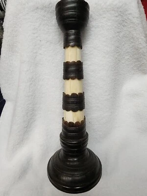 Candelabro cónico marrón oscuro/negro blanco 11" Foto 1 de 4