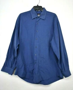 Vito Rufolo Mens Blue Long Sleeve Button-Up Cotton Dress Shirts 16 1/2 34/35 - Picture 1 of 7