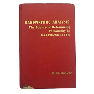 Handwriting Analysis (M.N Bunker - 1967) Hardcover - Picture 1 of 3