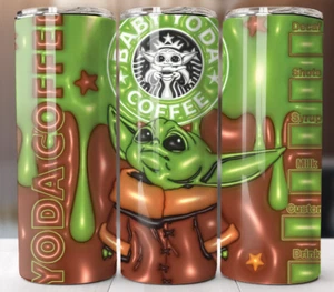 Inspired by Yoda Coffee Tumbler 20 oz Skinny Cup Mug Stainless Steel - Picture 1 of 1