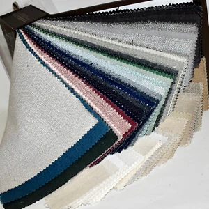Huge FABRIC SAMPLE BOOK Multi-Color LINENS & WASHED LINENS 15 Styles 107pcs LOT - Picture 1 of 23