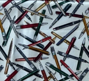 RESTSTÜCK: "The Mighty Pen" Stifte 10" x 20,5" ~ 100 % BAUMWOLLSTOFF - Bild 1 von 4