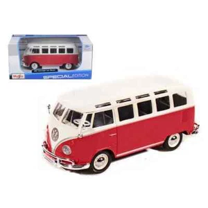 1951 Volkswagen VW T1 (Type 2) Samba Bus Van 1/25 Scale Diecast Model - Red - Picture 1 of 7