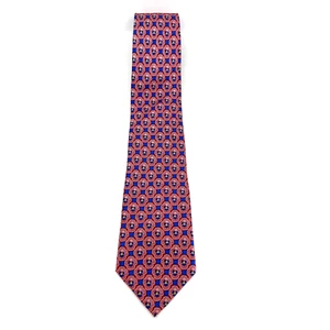 Bijoux Terner Tie Red Blue Floral Tropical 100% Silk Handmade 4x60 inches - Picture 1 of 8
