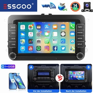 7" Carplay Android 14 Autoradio GPS Navi KAM Für 2 DIN VW GOLF 5 6 Passat Polo - Bild 1 von 17