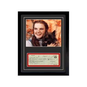 Judy Garland Reproduction Signed Cancelled Check  Framed Display - Imagen 1 de 5