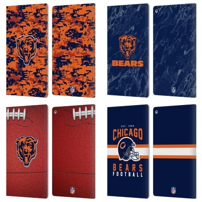 OFFICIAL NFL CHICAGO BEARS GRAPHICS LEATHER BOOK CASE FOR AMAZON FIRE - Image 1 of 4