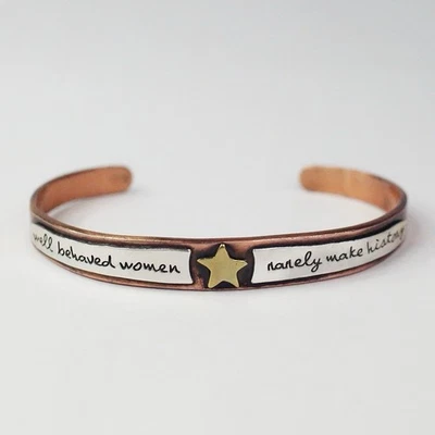 Brazalete de mujer de latón de plata esterlina de cobre de gran alcance bien comportado Foto 1 de 4