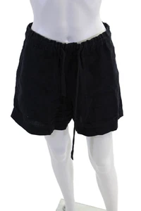 Vince Women's Drawstring Waist Pockets Linen Dress Shorts Black Size S - Picture 1 of 6