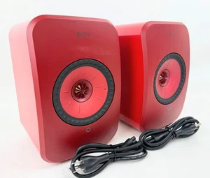 KEF LSXII Wireless Bookshelf 2 Speakers (Pair) Red - Read - Picture 1 of 12