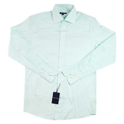 Peter Millar Dress Shirt Mens S Aqua Gingham Crown Crafted Long Sleeve $250 NEW - Image 1 of 4