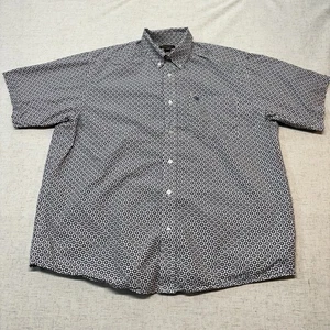 Ariat Hemd Herren XL Weiß Braun Geometrisches Muster Kurzarm Western Knopfleiste - Bild 1 von 5