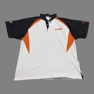 Camisa Polo Harley Davidson Deletreada Bordada Manchada Adulto Grande - Imagen 1 de 7