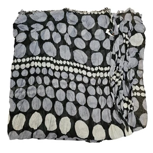 Tasha Womens Large 36" x 65" Rectangular Scarf Shawl Polka Dot Blue Cream - Picture 1 of 6