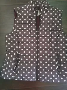 Women’s Ann Taylor Loft taupe Vest Size Small Fall. Dots. Warm. Lightweight. - Picture 1 of 9