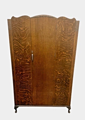 Armoire hand made Carved Cabinet wood Wardrobe art deco gyuh - Image 1 of 4