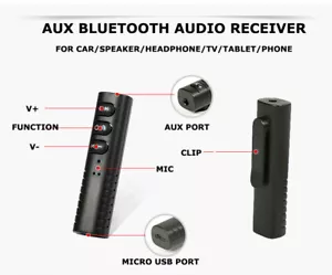 Bluetooth Wireless to AUX Convertor Adapter for Wired Headsets Home Car Audio US - Picture 1 of 7