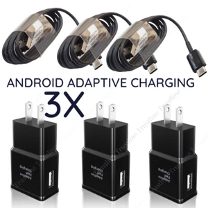 3Pack Adaptive Fast Charger Plug USB Type C Data Cable for Samsung Galaxy S10 S9 - Picture 1 of 15