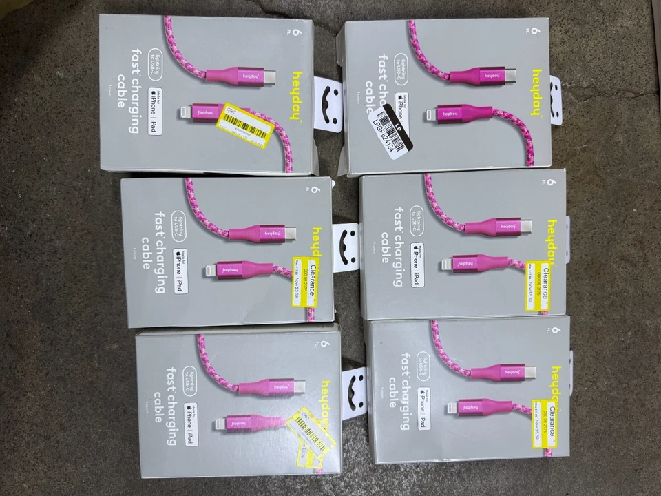 MFi Certified IPhone 6 feet, fast charger cable type C to lightning, Set of 6* - Image 1 of 1