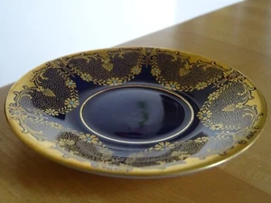 ROSENTHAL SELB PORCELAINE ANCIENNE PETITE SOUCOUPE MOD 4503 BLEU OR EMAILLAGE - Picture 1 of 5