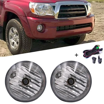 For 2005-2011 Toyota Tacoma Tundra Clear Lens Fog Lights Kit w/ Switch Wiring - Imagem 1 de 4