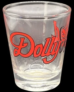 Vintage Dollywood Theme Park Shot Glass - Red Black Butterfly 1989 - Picture 1 of 9