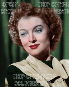 MYRNA LOY wearing Tan Vest| Sexy 8x10 COLOR PHOTO by CHIP SPRINGER - Picture 1 of 1