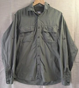 Huski 'Explorer' Men's Long Sleeve Shirt Size M Khaki Green Hiking Outdoors - Picture 1 of 9