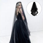  Short Black Veil Ghost Bride Headpiece Halloween Witch Costume Cosplay Wedding