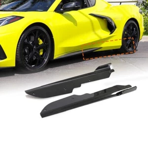 For Chevrolet Corvette C8 20-23 Carbon Fiber Car Side Skirts Extension Lips - Picture 1 of 3