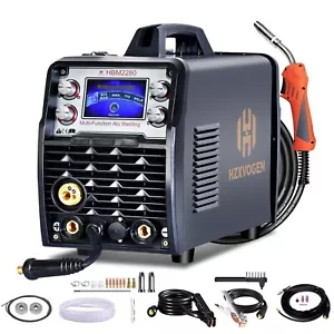 5 IN 1 Aluminium Welder 200A Mig Mag Tig ARC IGBT Gas Flux Cored Wire w/TIG Torch - Picture 1 of 16