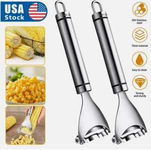2x Kitchen Cutter Tool Corn Cob Peeler Stainless Steel Thresher Stripper Remover - Picture 1 of 8