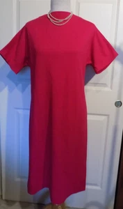 Vintage 60s 70s Magenta Wool Dress Roberta Lee Original B40 - Picture 1 of 6