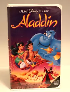 VHS WALT DISNEY ALADDIN (1993 THE CLASSICS BLACK DIAMOND VERSIÓN) GENIO, JAZMÍN - Imagen 1 de 5