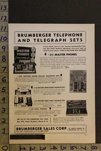 1953 TOY AD BRUMBERGER TELEPHONE TELEGRAPH WESTERN UNION MASTER BATTERY NY TA62 - Picture 1 of 1