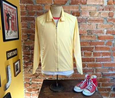 Jaqueta Ricky Masculina Vintage Anos 70-80 Gola Aba Amarela Leve Quebra-Vento M - Imagem 1 de 4