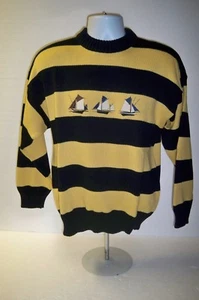 Vintage Royal Mer Bretagre gestreifter maritimer Pullover Segelschiffe Large c-11 - Bild 1 von 4