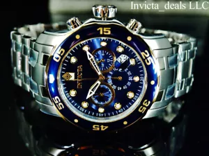 Reloj Invicta para hombre 48 mm PRO DIVER BUCEO cronógrafo esfera azul marino tono plateado - Imagen 1 de 12