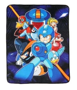 New Mega Man Fleece Throw Blanket Gift Nintendo SOFT Plush Video Game Duo Rush - Picture 1 of 3