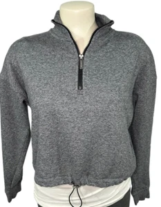 Calvin Klein Women's Sweatshirt Size S Adjustable Waist 1/4 Zip Logo Long Sleev - Picture 1 of 7