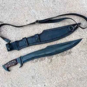 CUSTOM HANDMADE CARBON STEEL HUNTING MACHETE BOWIE OUTDOOR SURVIVAL CAMPING KNIF - Foto 1 di 1