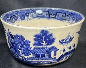 Rara ciotola rifiuti cereali riso transferware salice blu 5,25" ceramica bufalo c1916 - Foto 1 di 24