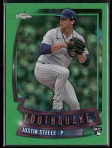 2023 Topps Chrome Update #YQ-77 Justin Steele Youthquake Green Refractor #/99 - Picture 1 of 2