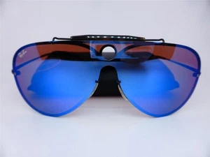 Ray-Ban Sunglasses BLAZE SHOOTER Demi Gloss Black Dark Violet Mirror Blue Lenses - Picture 1 of 4
