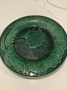 Antique Majolica Grape Vine And Leaf Plate C. 1880 - Picture 1 of 9